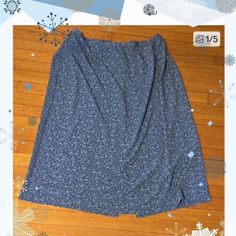 CJ Banks Blue Floral A-Line Skirt Size 2x